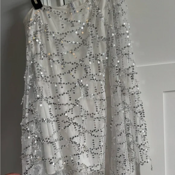princess polly baby blue dress White Sequin Dress For Bachelorette main image 1